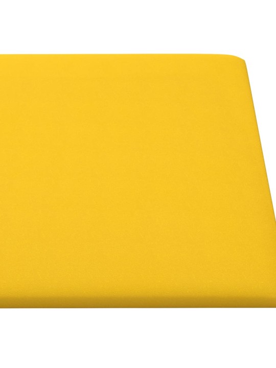 Sienų plokštės, 12vnt., geltonos, 90x15cm, aksomas, 1,62m²