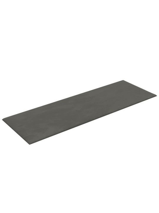 Sienų plokštės, 12vnt., pilkos, 90x30cm, aksomas, 3,24m²