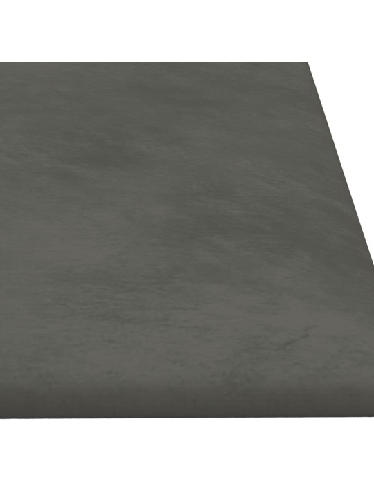 Sienų plokštės, 12vnt., pilkos, 90x30cm, aksomas, 3,24m²