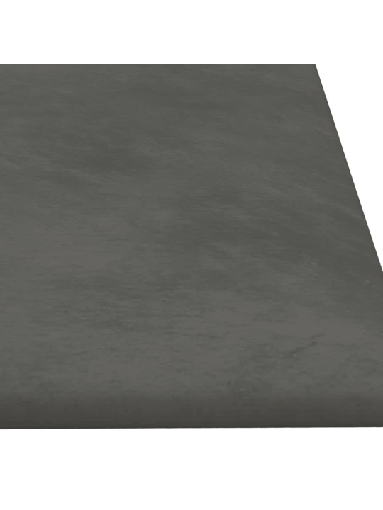 Sienų plokštės, 12vnt., pilkos, 90x30cm, aksomas, 3,24m²