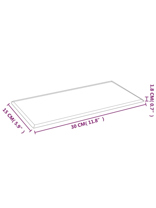 Sienų plokštės, 12vnt., juodos, 30x15cm, dirbtinė oda, 0,54m²