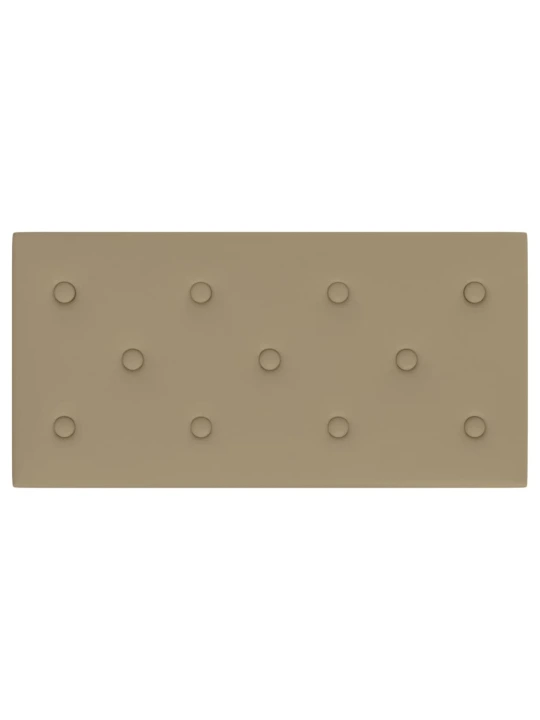 Sienų plokštės, 12vnt., kapučino, 60x30cm, dirbtinė oda, 2,16m²