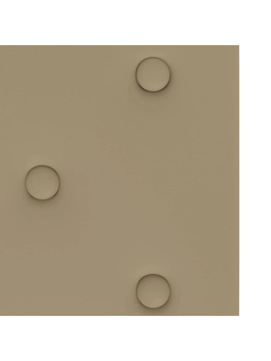 Sienų plokštės, 12vnt., kapučino, 60x30cm, dirbtinė oda, 2,16m²