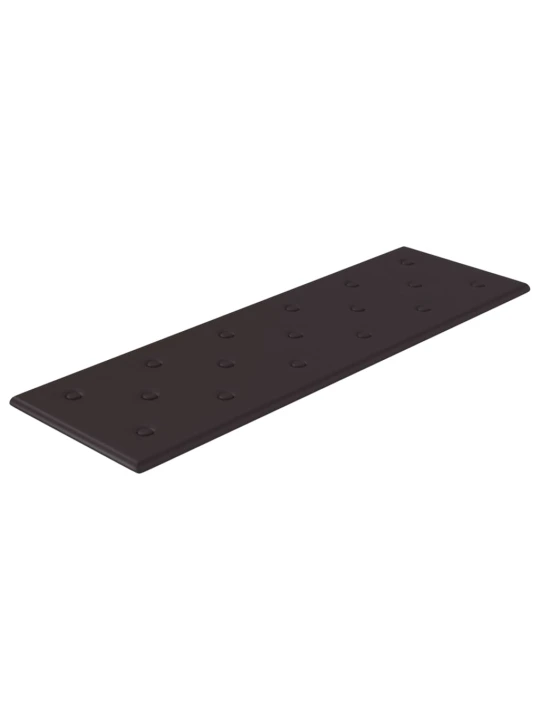 Sienų plokštės, 12vnt., juodos, 90x30cm, dirbtinė oda, 3,24m²
