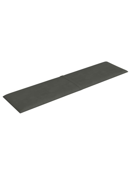 Sienų plokštės, 12vnt., pilkos, 60x15cm, aksomas, 1,08m²