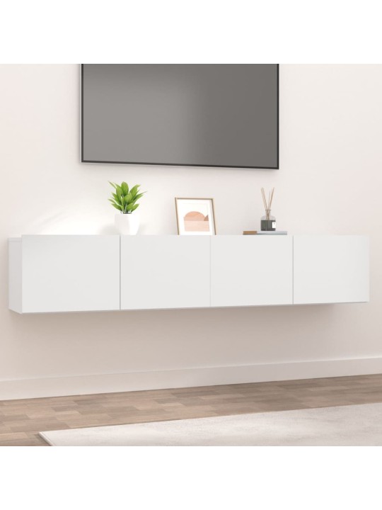 Televizoriaus spintelės, 2vnt., baltos, 80x30x30cm, mediena