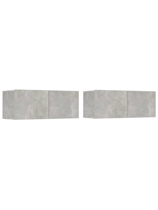 Televizoriaus spintelės, 2vnt., pilkos, 80x30x30cm, mediena