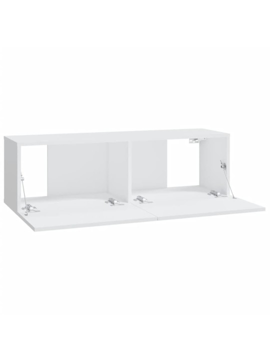 Televizoriaus spintelės, 2vnt., baltos, 100x30x30cm, mediena