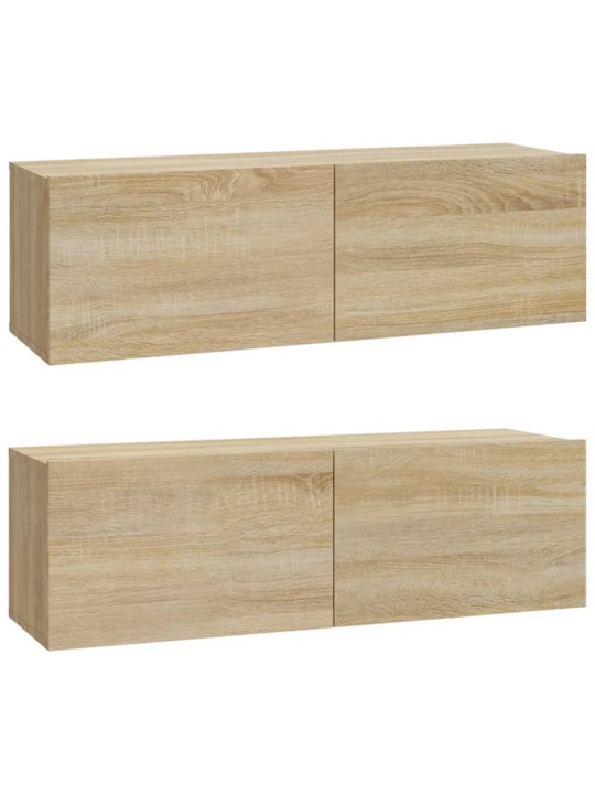Televizoriaus spintelės, 2vnt., ąžuolo, 100x30x30cm, mediena