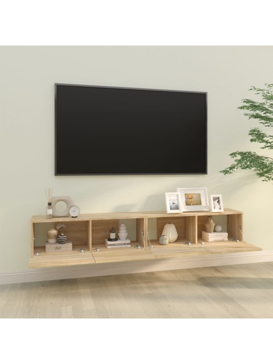 Televizoriaus spintelės, 2vnt., ąžuolo, 100x30x30cm, mediena