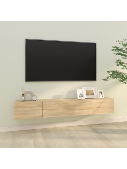 Televizoriaus spintelės, 2vnt., ąžuolo, 100x30x30cm, mediena