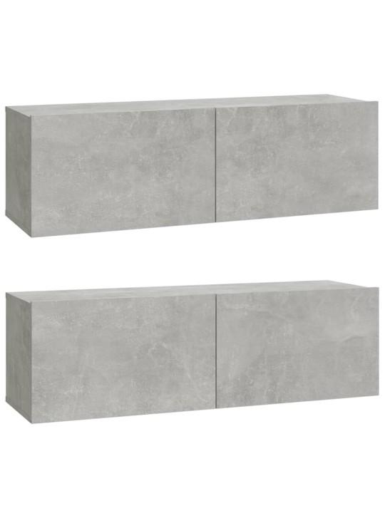 Televizoriaus spintelės, 2vnt., pilkos, 100x30x30cm, mediena