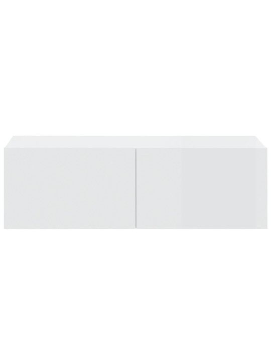 Televizoriaus spintelės, 2vnt., baltos, 100x30x30cm, mediena