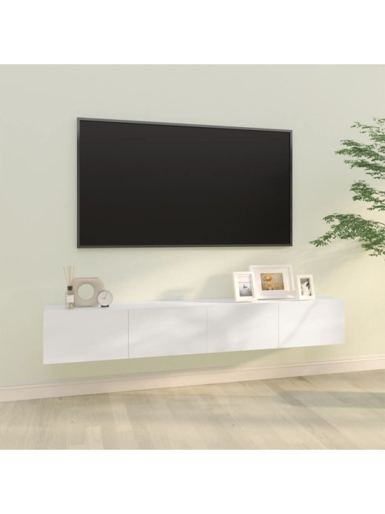 Televizoriaus spintelės, 2vnt., baltos, 100x30x30cm, mediena