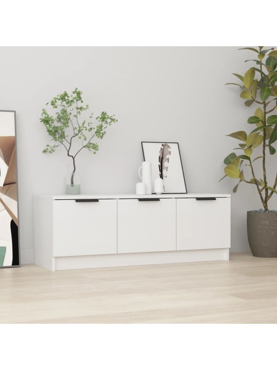 Televizoriaus spintelė, balta, 102x35x36,5cm, mediena, blizgi