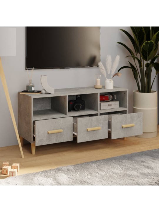 Televizoriaus spintelė, betono pilka, 102x36x50cm, mediena
