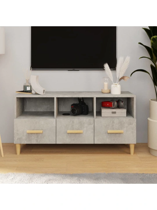 Televizoriaus spintelė, betono pilka, 102x36x50cm, mediena