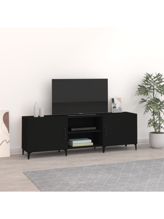 Televizoriaus spintelė, juoda, 150x30x50cm, apdirbta mediena