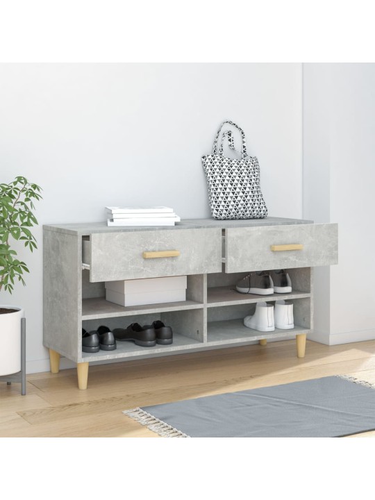 Spintelė batams, betono pilka, 102x35x55cm, apdirbta mediena