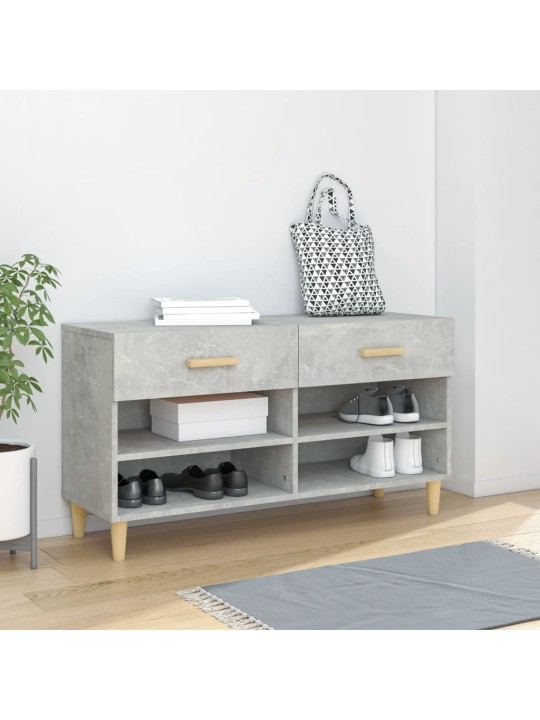 Spintelė batams, betono pilka, 102x35x55cm, apdirbta mediena