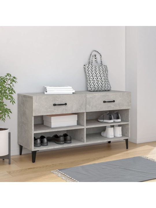 Spintelė batams, betono pilka, 102x35x55cm, apdirbta mediena