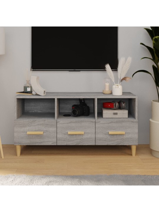 Televizoriaus spintelė, pilka ąžuolo, 102x36x50cm, mediena