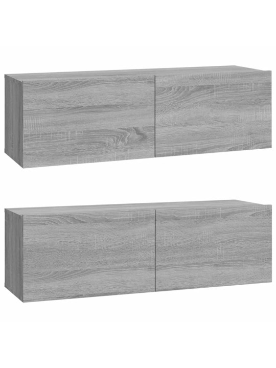 Televizoriaus spintelės, 2vnt., pilkos, 100x30x30cm, mediena
