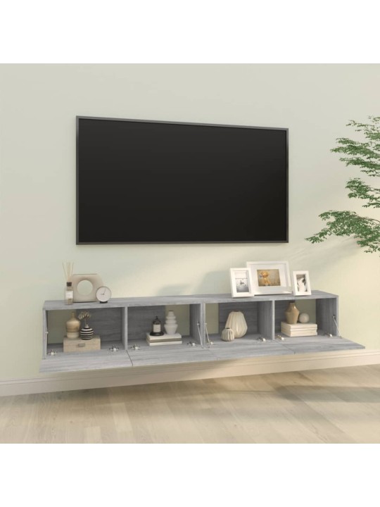 Televizoriaus spintelės, 2vnt., pilkos, 100x30x30cm, mediena