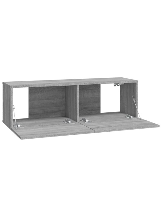 Televizoriaus spintelės, 2vnt., pilkos, 100x30x30cm, mediena