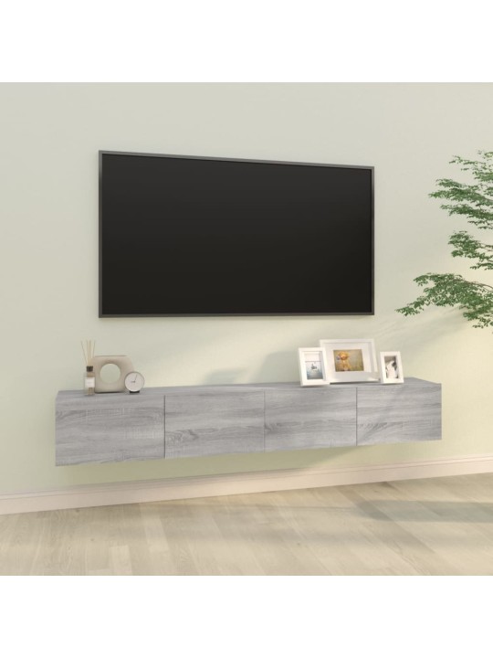 Televizoriaus spintelės, 2vnt., pilkos, 100x30x30cm, mediena