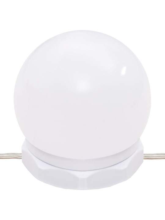 Kosmetinio staliuko komplektas su LED, pilkas ąžuolo, mediena