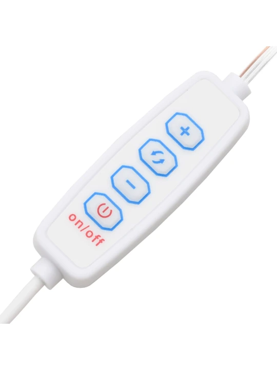 Kosmetinio staliuko komplektas su LED, pilkas ąžuolo, mediena