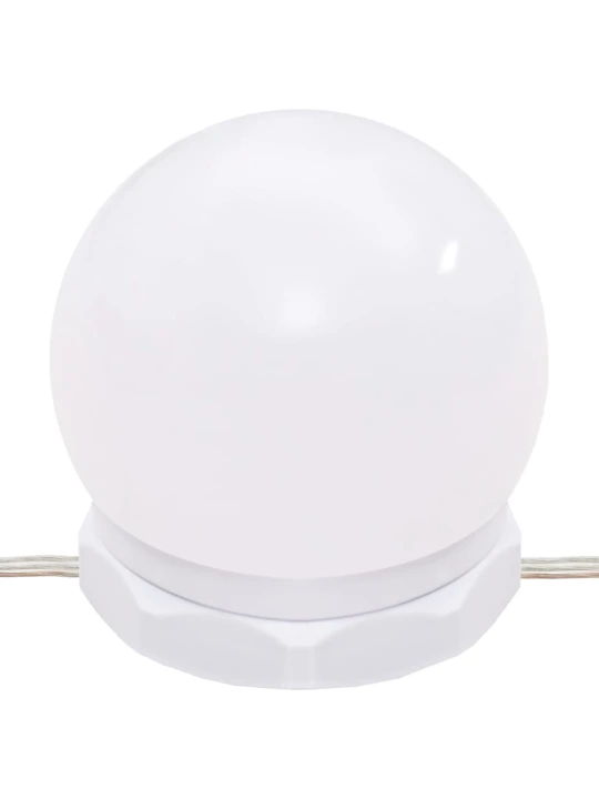 Kosmetinio staliuko su LED komplektas, juodas, apdirbta mediena