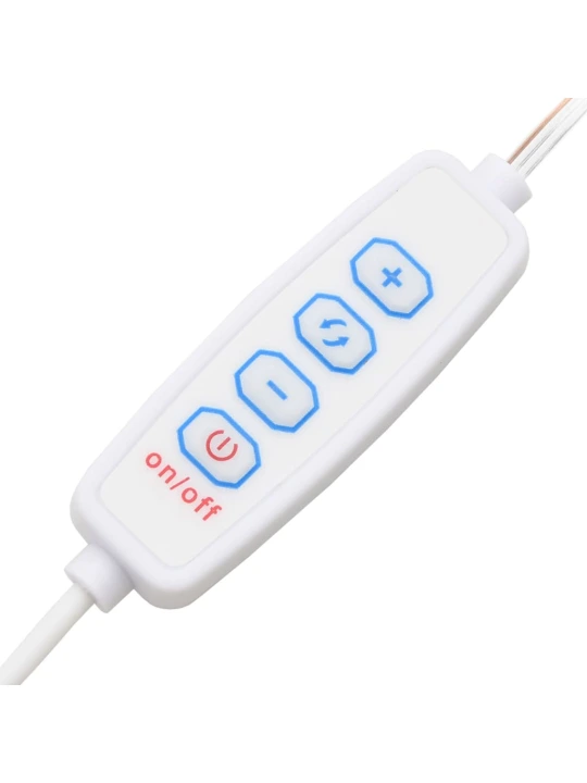 Kosmetinio staliuko su LED komplektas, juodas, apdirbta mediena