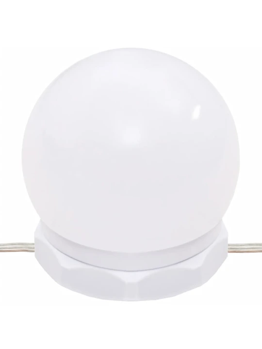 Kosmetinio staliuko komplektas su LED, pilkas ąžuolo, mediena