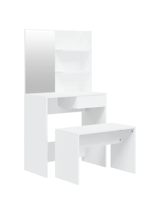 Kosmetinio staliuko komplektas, baltos spalvos, 74,5x40x141cm
