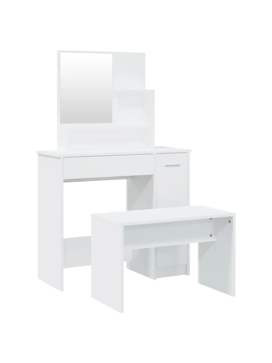 Kosmetinio staliuko komplektas, baltos spalvos, 86,5x35x136cm