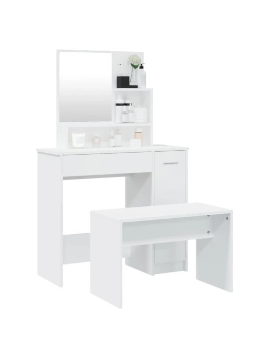 Kosmetinio staliuko komplektas, baltos spalvos, 86,5x35x136cm