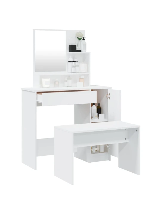 Kosmetinio staliuko komplektas, baltos spalvos, 86,5x35x136cm