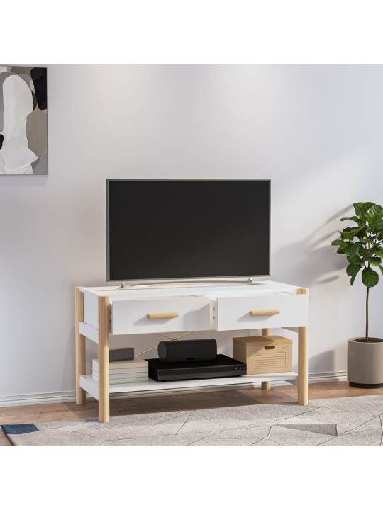 Televizoriaus spintelė, baltos spalvos, 82x38x45cm, mediena