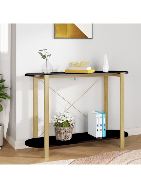 Konsolinis staliukas, juodas, 110x38x75cm, apdirbta mediena