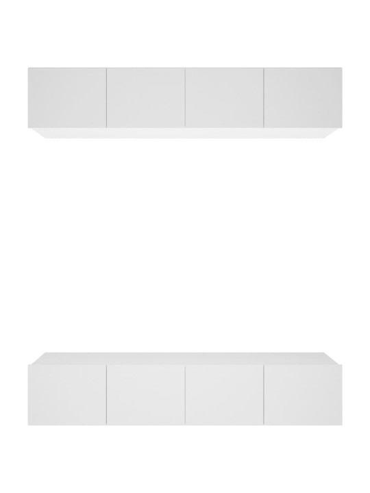 Televizoriaus spintelės, 4vnt., baltos, 80x30x30cm, mediena