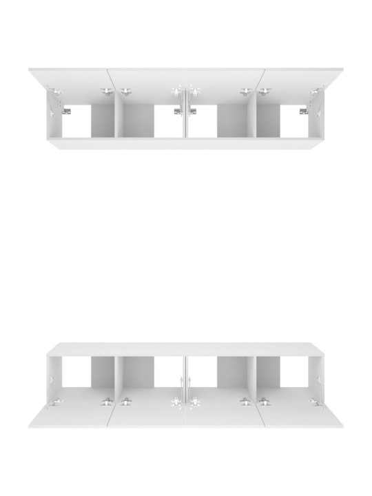 Televizoriaus spintelės, 4vnt., baltos, 80x30x30cm, mediena