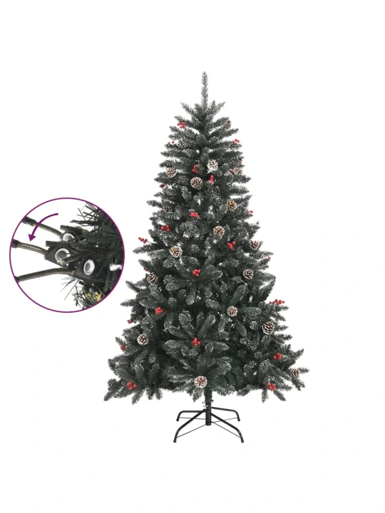 Dirbtinė Kalėdų eglutė su stovu, žalios spalvos, 150cm, PVC