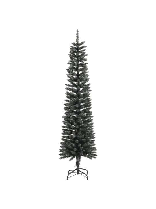 Dirbtinė siaura Kalėdų eglutė su stovu, žalia, 180cm, PVC