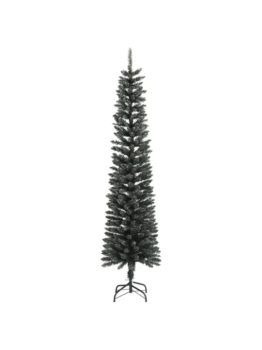 Dirbtinė siaura Kalėdų eglutė su stovu, žalia, 240cm, PVC