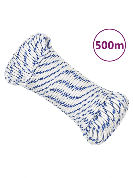 Valties virvė, baltos spalvos, 4mm, 500m, polipropilenas