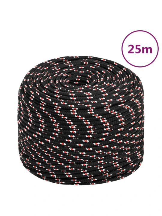 Valties virvė, juodos spalvos, 10mm, 25m, polipropilenas