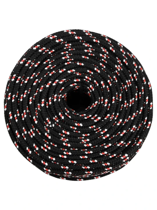 Valties virvė, juodos spalvos, 10mm, 25m, polipropilenas