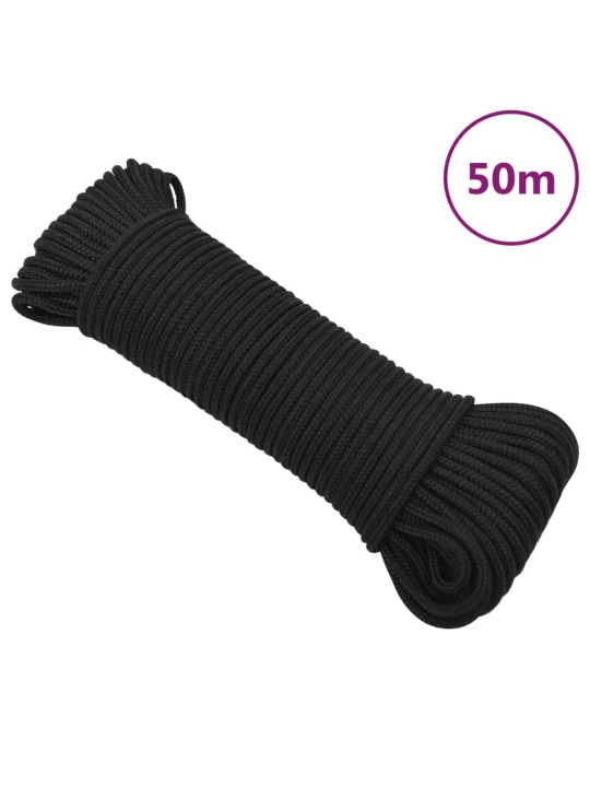 Valties virvė, visiškai juoda, 4mm, 50m, polipropilenas